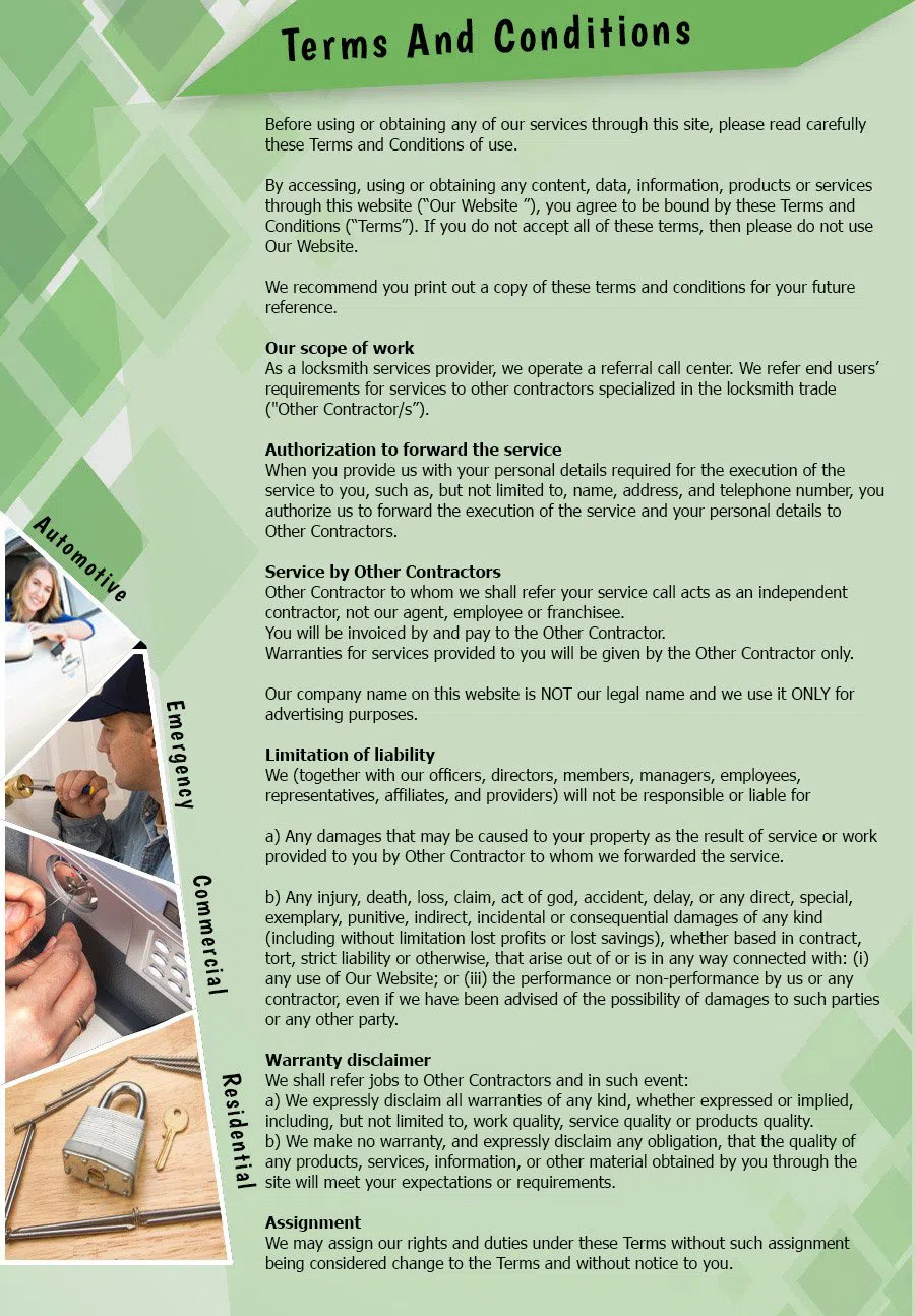 Lock Safe Services Toms River, NJ 732-589-7093 - TermsAndConditions-2